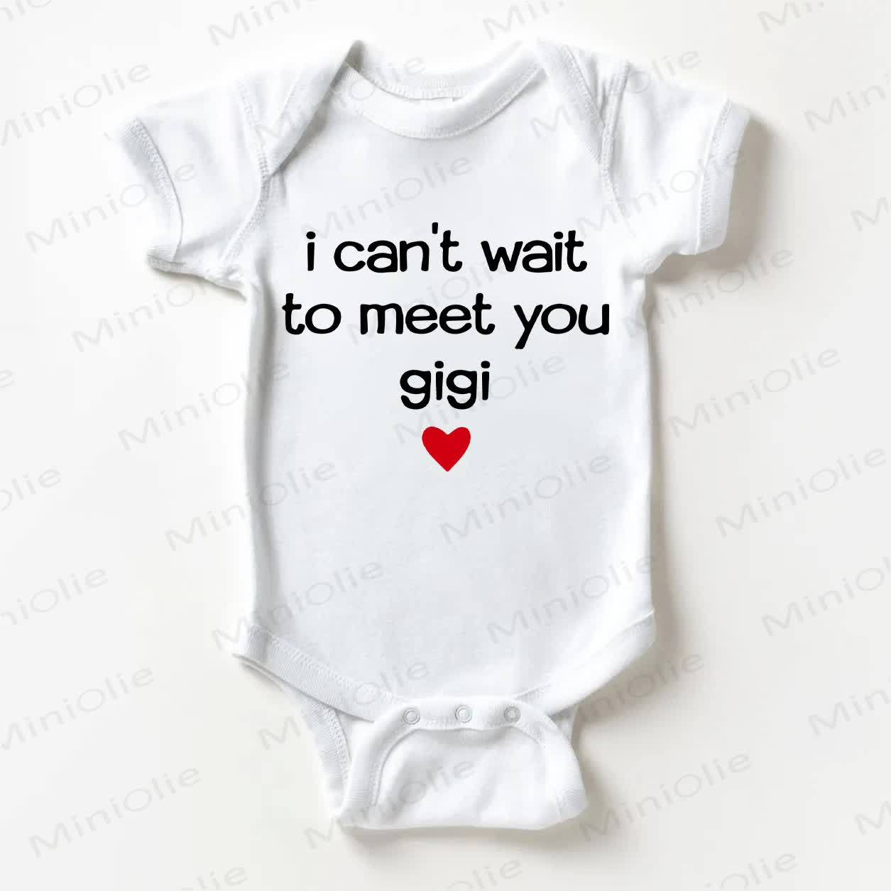 I CAN'T WAIT TO MEET YOU GIGI Baby White Bodysuit - White - 18-24M - image 1