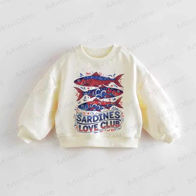 SARDINES LOVE CLUB Baby Toddler Sweatshirt - Cream - 3-5T - image 1