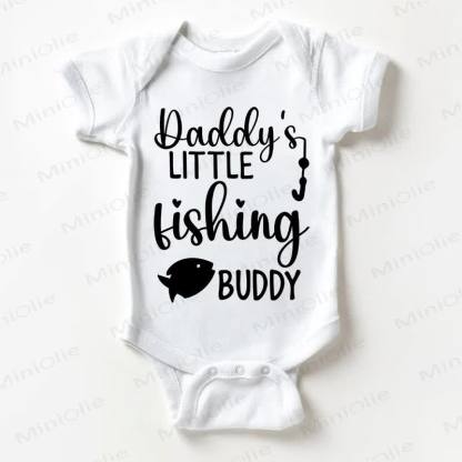 DADDY'S LITTLE FISHING BUDDY Baby White Bodysuit - White - 18-24M - image 1