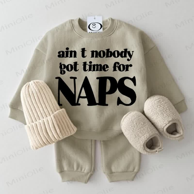 AIN'T NOBODY GOT TIME FOR NAPS Baby 2-piece Grey Green Set - Grey Green - 2-3T - image 1