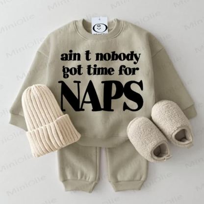 AIN'T NOBODY GOT TIME FOR NAPS Baby 2-piece Grey Green Set - Grey Green - 2-3T - image 1