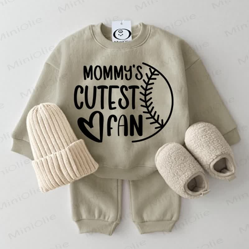 MOMMY'S CUTEST FAN Baby 2-piece Grey Green Set - Grey Green - 2-3T - image 1