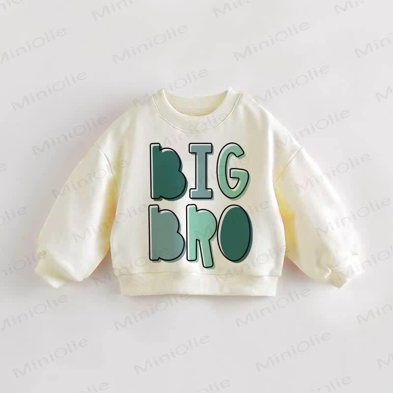 BIG BRO/SIS LIL BRO/SIS Baby Toddler Beige Sweatshirt - BIG BRO - 3-5T - image 1