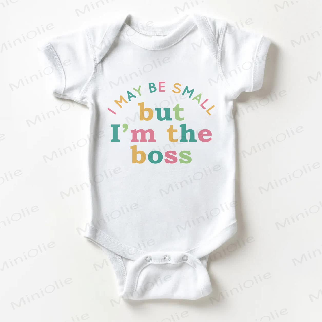 I MAY BE SMALL BUT I'M THE BOSS Baby White Bodysuit - White - 18-24M - image 1