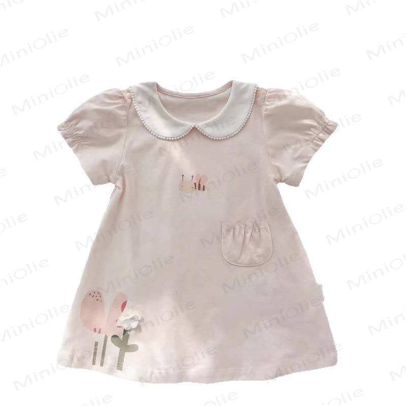 Baby Toddler Girl Peter Pan Collar Bee Dress - Pink Bee - 3-5T - image 4