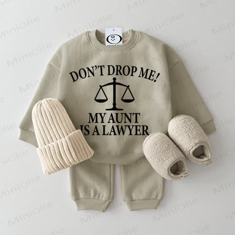 DON'T DROP ME! MY AUNT IS A LAWYER Baby 2-piece Grey Green Set - Grey Green - 2-3T - image 1