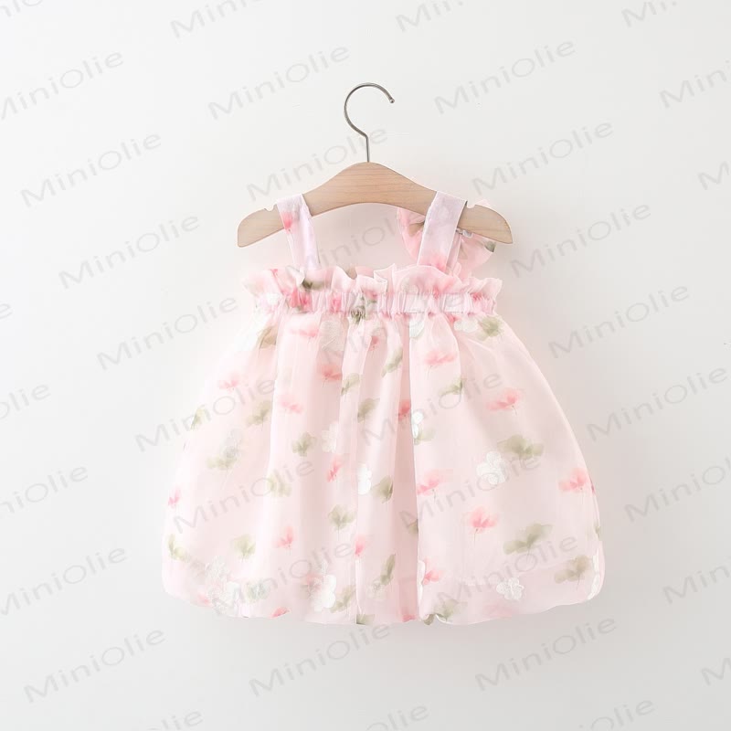 Baby Toddler Girl Bow Flower Dress - Pink - 3-5T - image 2