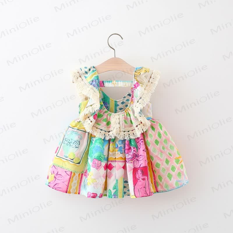 Toddler Colorful Flower Lace Dress - image 2