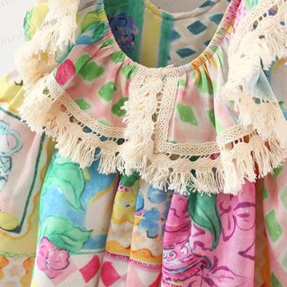 Toddler Colorful Flower Lace Dress - image 4