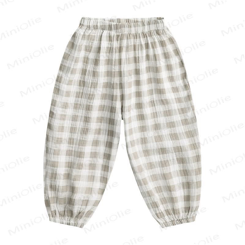 Baby Toddler Cartoon Pattern Pants  - Plaid - 5-7T - image 3