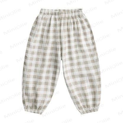 Baby Toddler Cartoon Pattern Pants  - Plaid - 5-7T - image 3