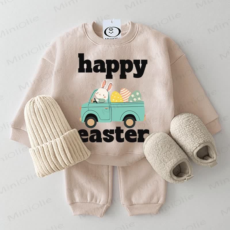 HAPPY EASTER Baby Beige 2-piece Set - Beige - 2-3T - image 1