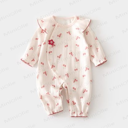 Baby Girl Floral Flutter Sleeves Romper - Pink - 18-24M - image 4