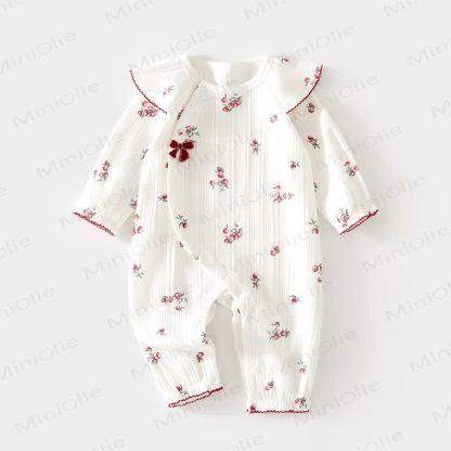 Baby Girl Floral Flutter Sleeves Romper - White - 18-24M - image 5