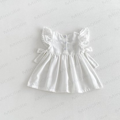 Baby Embroidered Flutter Sleeves Dress - image 7