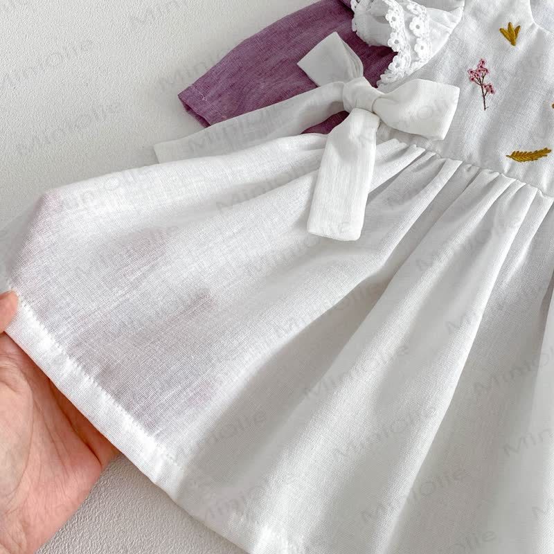 Baby Embroidered Flutter Sleeves Dress - image 16