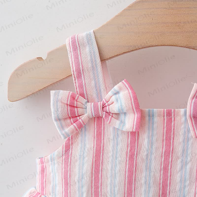 Baby Toddler Striped Dress with Hat - image 11