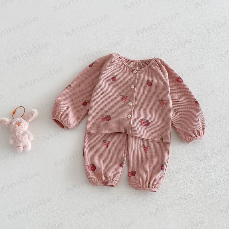 Baby Toddler Avocado/Pomegranate Waffle Set - Pink - 3-4T - image 8