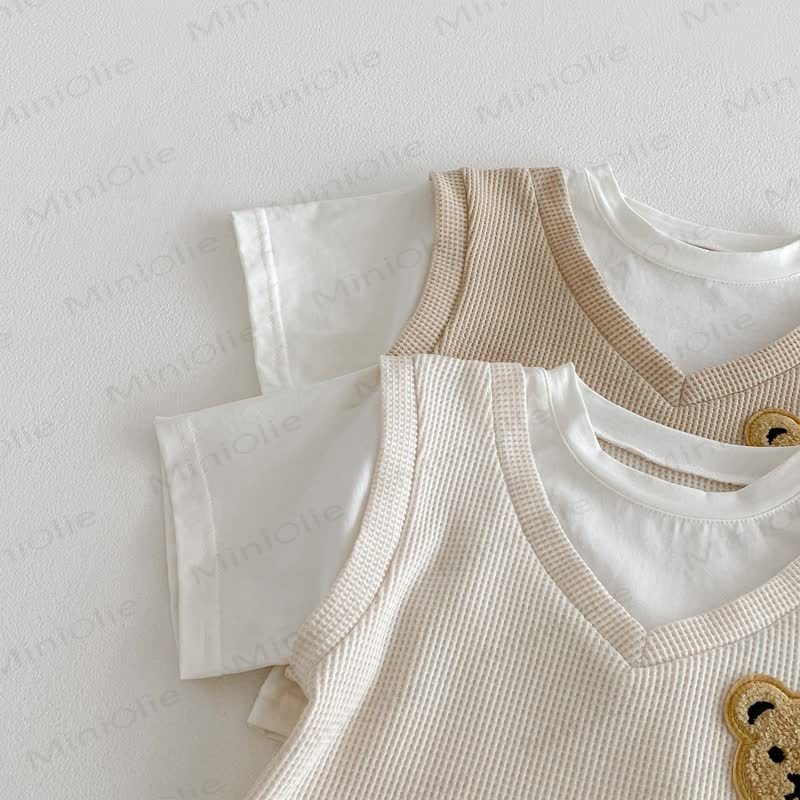 Baby Toddler Fake 2pcs Tee and Shorts Waffle Set - image 9