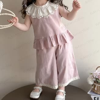 Toddler Girl Lace Tank and Pants Set - Pink - 6-7T - image 4