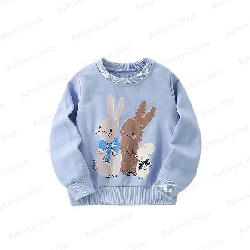 Toddler Kid Girl Bunny Blue Seatshirt - image 5