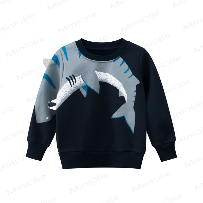 Toddler Boy Shark Sweatshirt - Blue - 8-9T - image 1