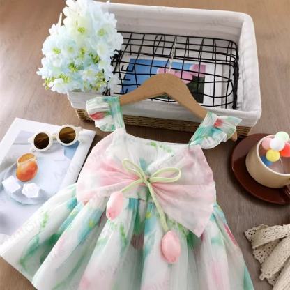 Baby Toddler Tulip Green Dress - image 3