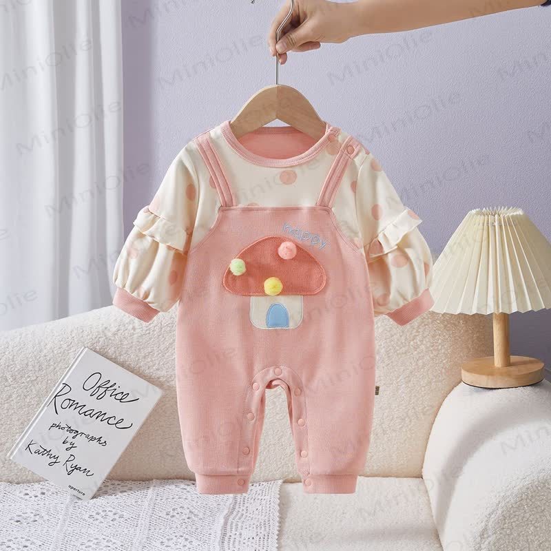 Baby Mushroom Fake 2pcs Romper - Pink - 18-24M - image 1