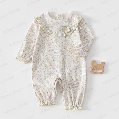 Baby Strawberry Flower Romper - Beige - 18-24M - image 1