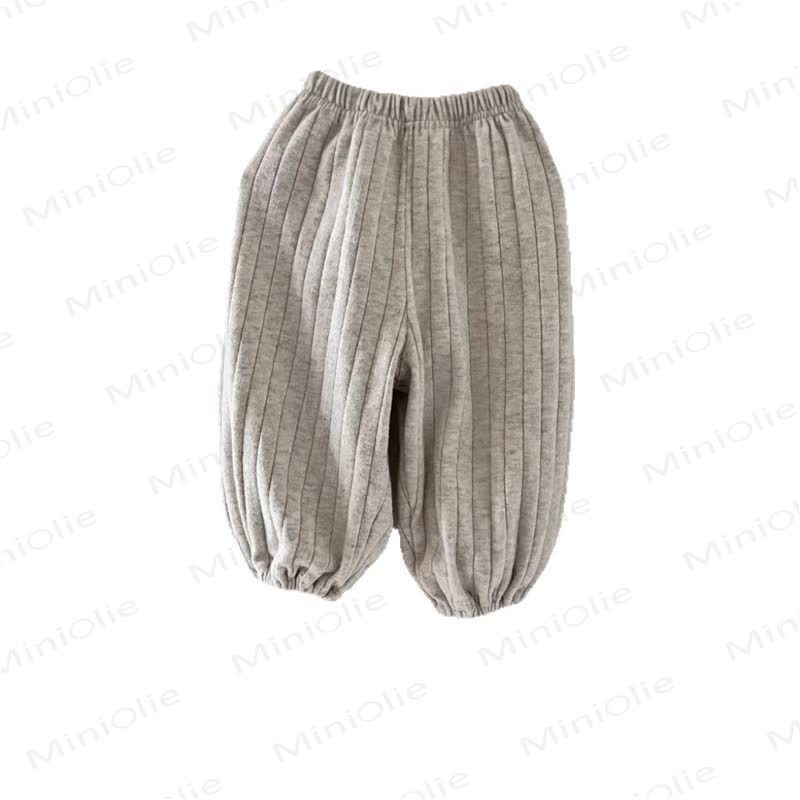 Baby Solid Color Ribbed Loose Pants - image 6