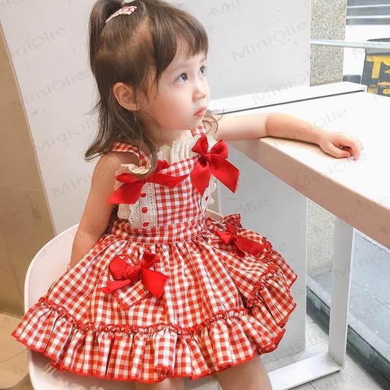 Toddler Girl Red Plaid Sleeveless Dress - image 6