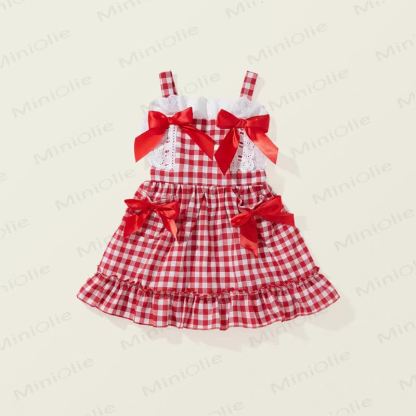 Toddler Girl Red Plaid Sleeveless Dress - image 4