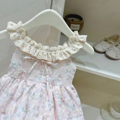 Toddler Girl Pink Floral Dress with Hat - image 2