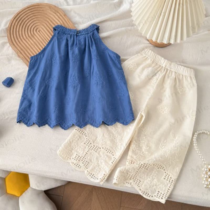 Toddler Girl Blue Tank and Pants Set - image 2