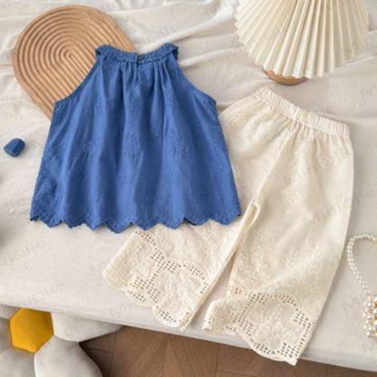 Toddler Girl Blue Tank and Pants Set - image 2