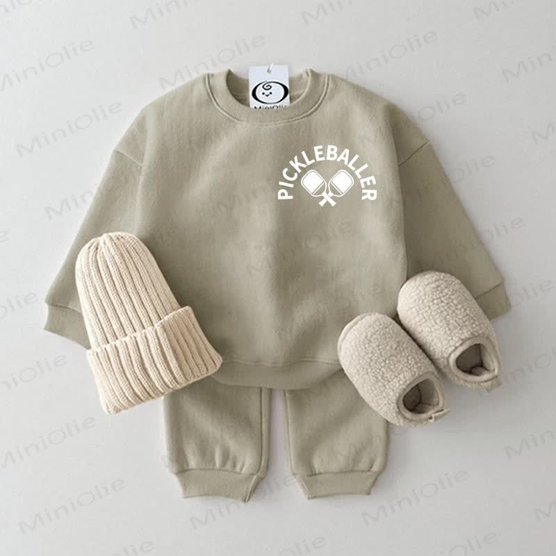 PICKLEBALLER Baby Sweatshirt 2-piece Grey Green Set - Grey Green - 2-3T - image 1