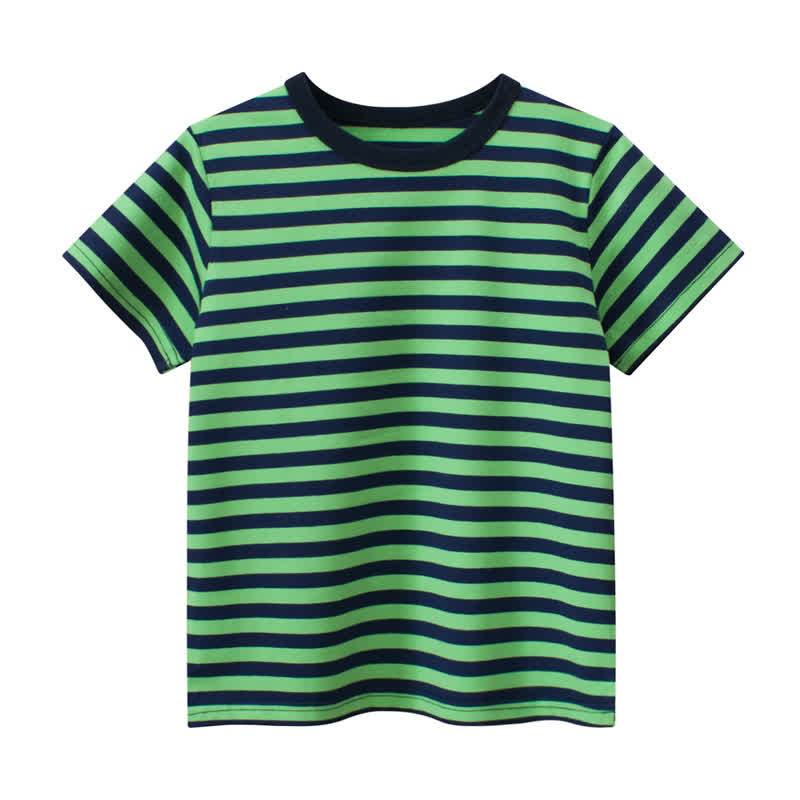 Toddler Kid Boy Striped Tee - Dark Blue - 8-9T - image 3