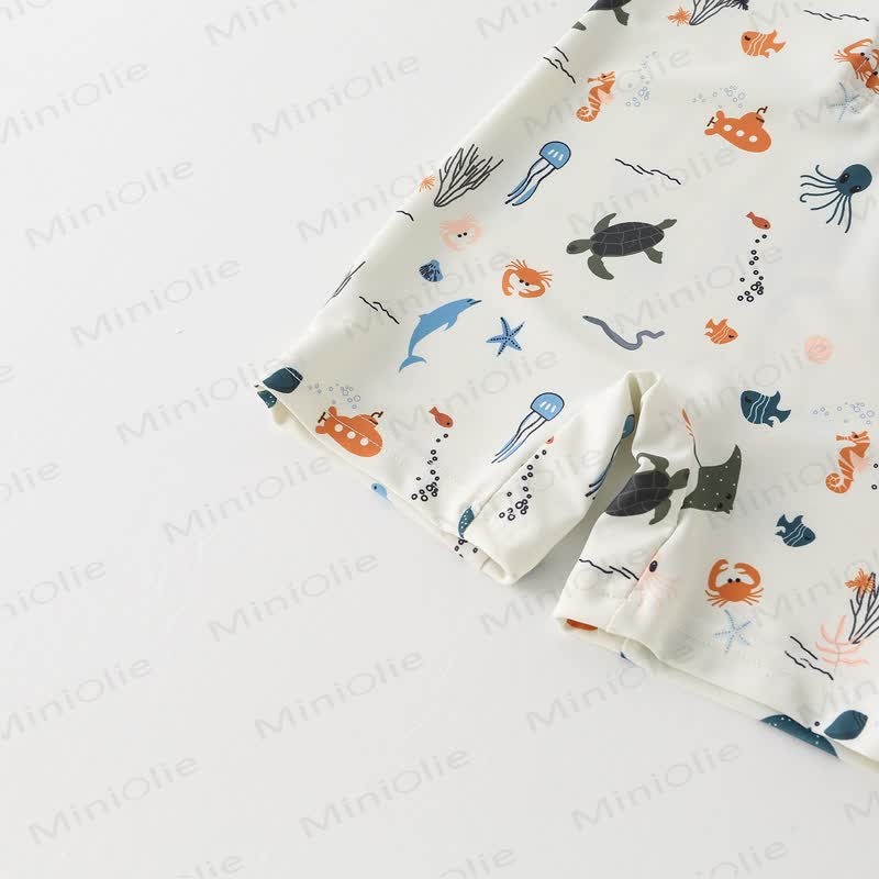 Toddler Boy Whale Turtle Swimsuit with Hat - image 7