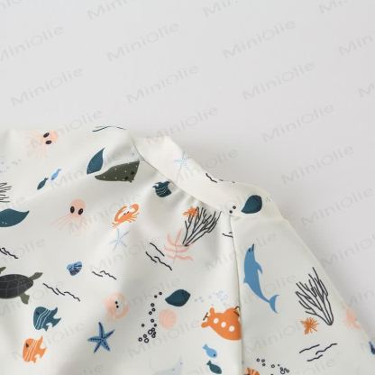 Toddler Boy Whale Turtle Swimsuit with Hat - image 5