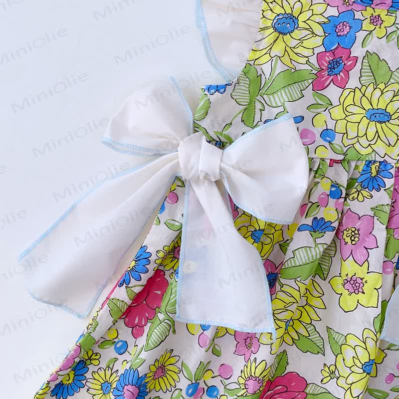 Toddler Floral Bow Ruffled Sleeves Dress - image 4