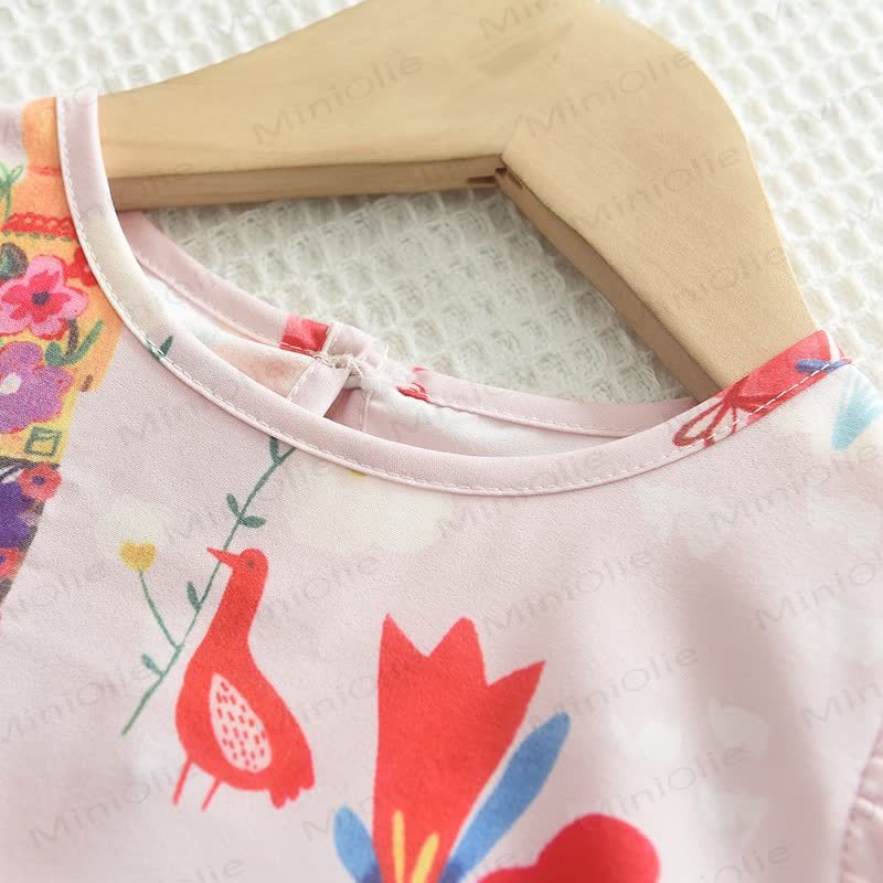 Toddler Bird Floral Sleeveless Dress  - image 2