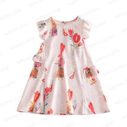 Toddler Bird Floral Sleeveless Dress  - image 5