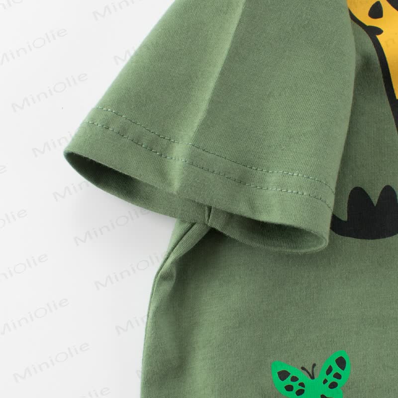 GIRAFFE Toddler Kid Boy Green Tee - image 4