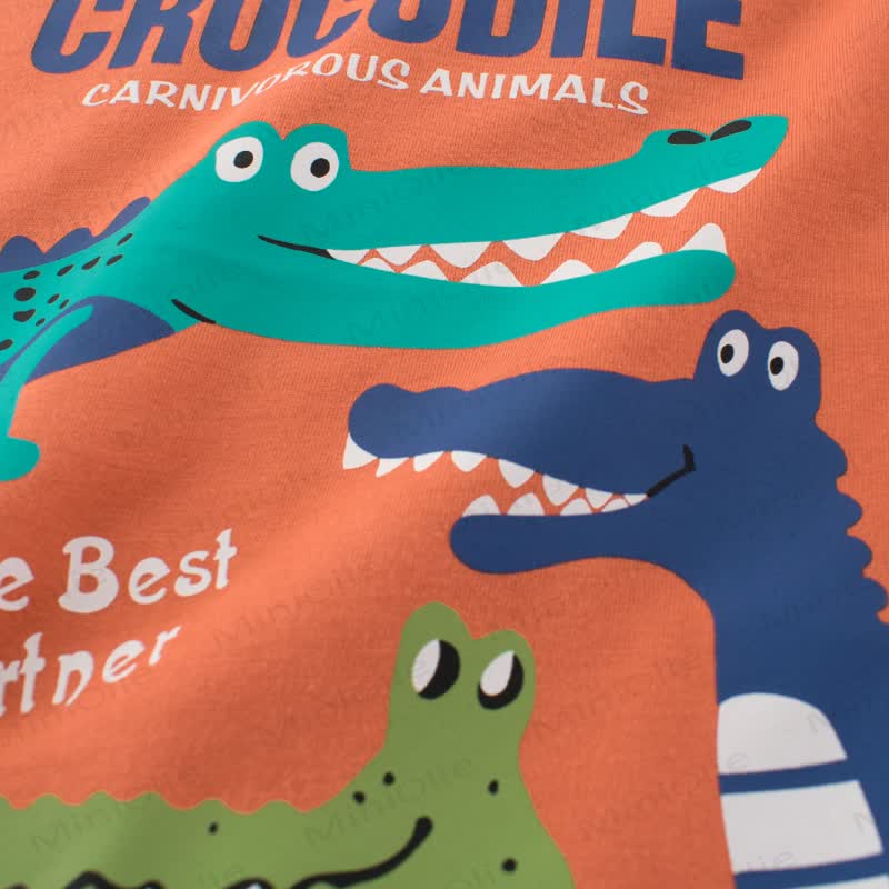  CROCODILE Toddler Kid Boy Orange Tee - image 4