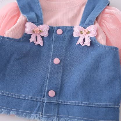 Toddler Girl Bow Denim 3-piece Set - image 6