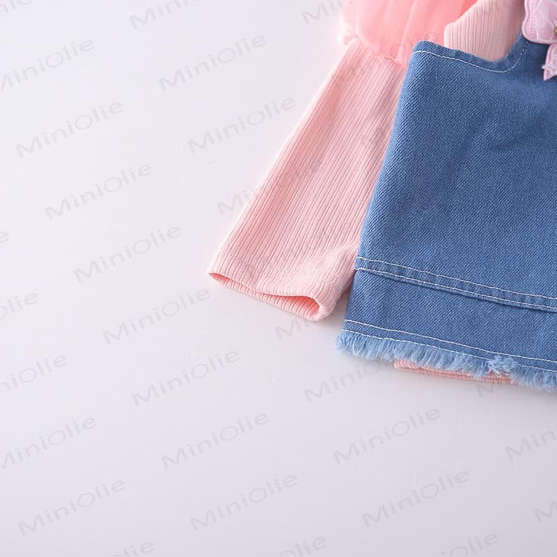 Toddler Girl Bow Denim 3-piece Set - image 7