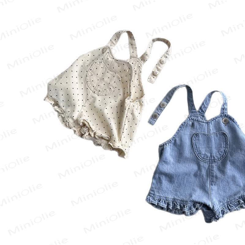 Baby Denim Pocket Ruffled Overalls - image 4