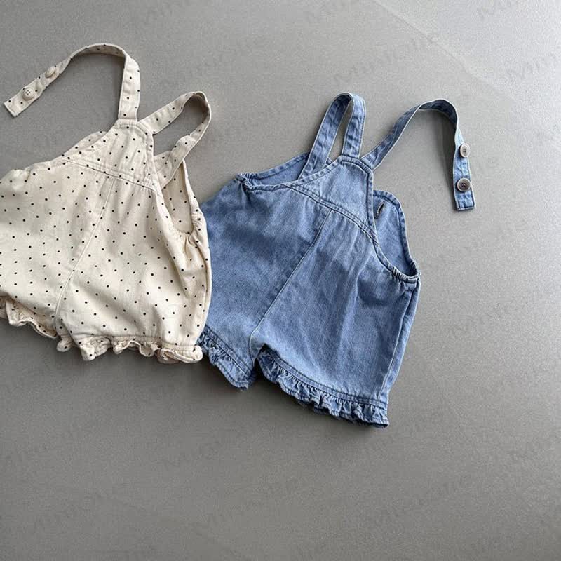 Baby Denim Pocket Ruffled Overalls - image 1