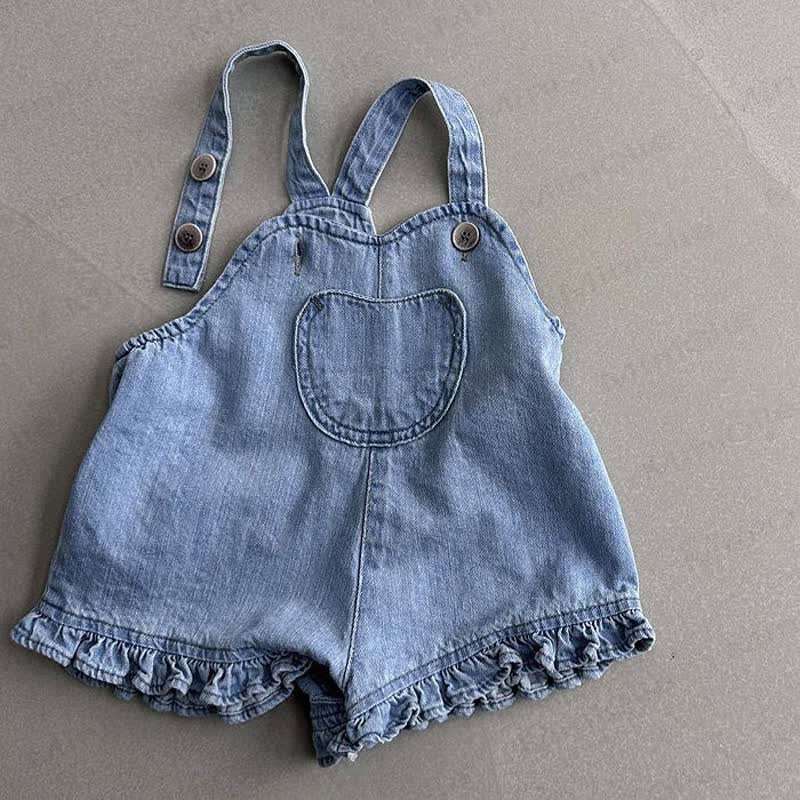 Baby Denim Pocket Ruffled Overalls - Blue - 2-3T - image 3