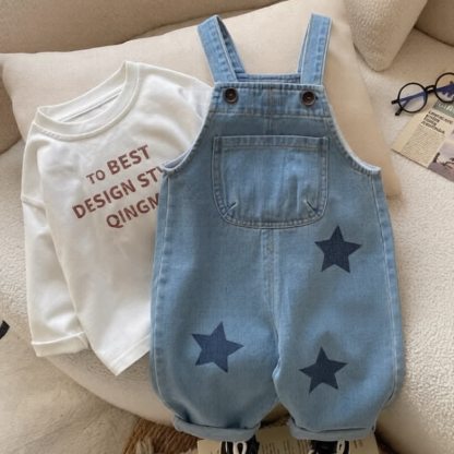 Toddler Boy Star Pocket Overalls - image 1